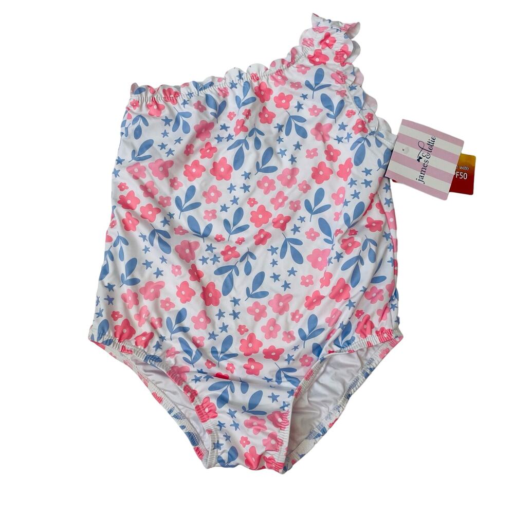 NWT James & Lottie Size 10 Pink & Lavender Floral Swimsuit